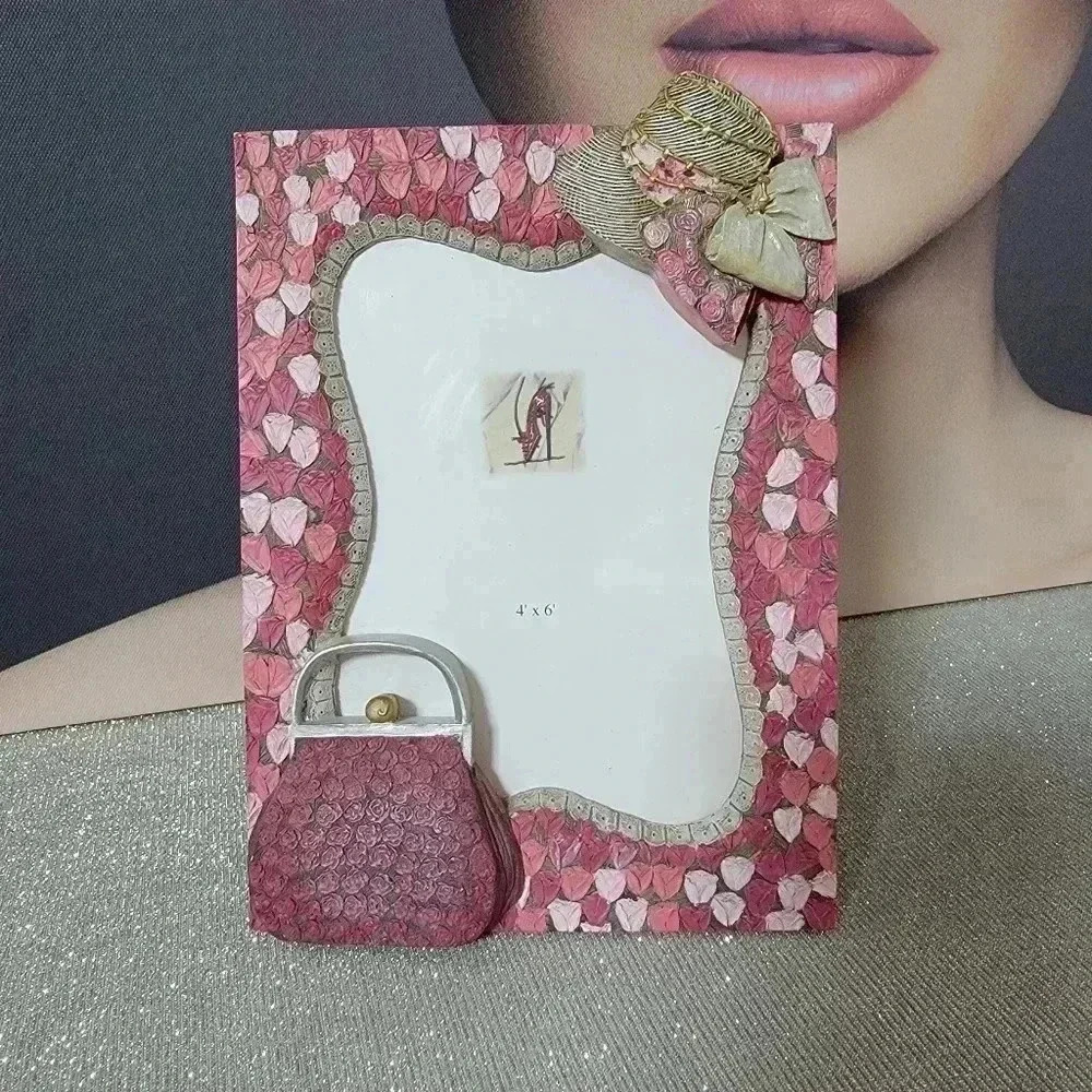 90's Pink Hat and Purse 4" x 6" Photo Frame